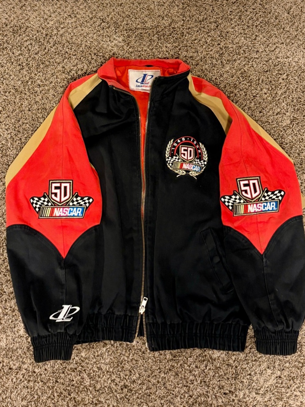 NASCAR 50th Anniversary Mens Racing Jacket - Black/Ted